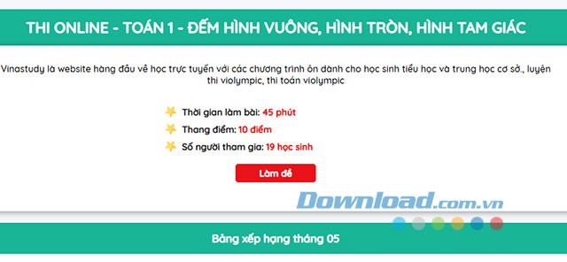 Làm đề thi online có tính giờ