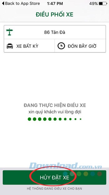 Điều phối xe đến đón bạn