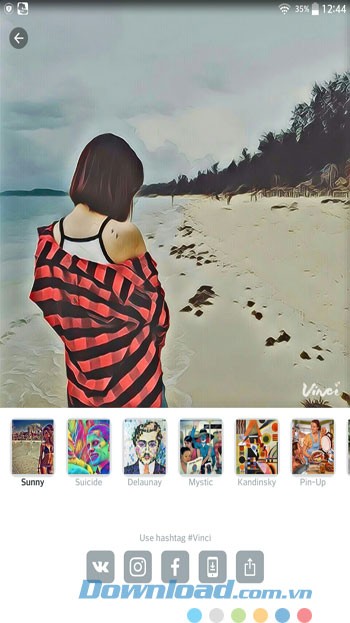 Giao diện chỉnh sửa ảnh của ứng dụng Vinci