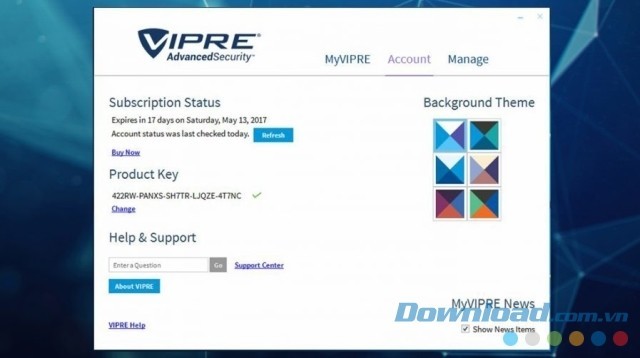 Giao diện VIPRE Advanced Security