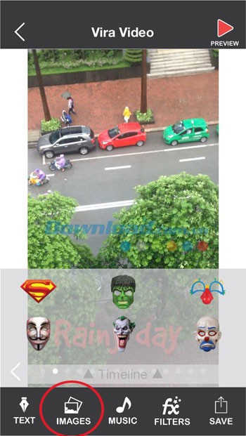 Chèn sticker và ảnh vào video