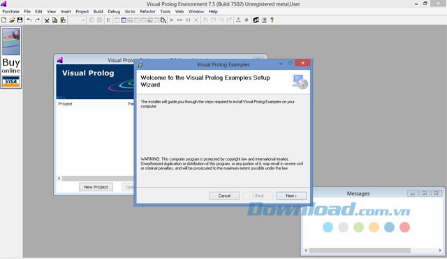 Thêm bước cài đặt Examples