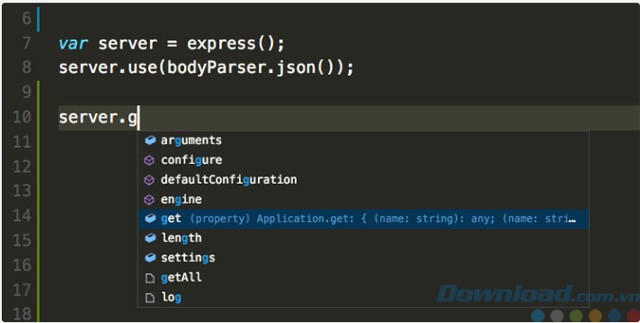 Tính năng IntelliSense