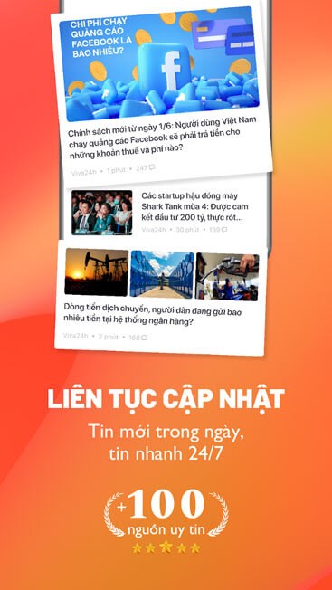 Tin tức liên tức được cập nhật