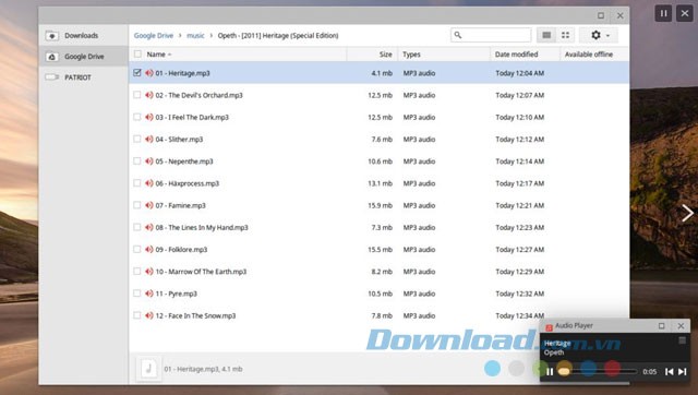 Trình phát nhạc trong VLC for Chrome OS