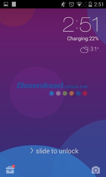 Màn hình khóa sau khi cài đặt VLocker