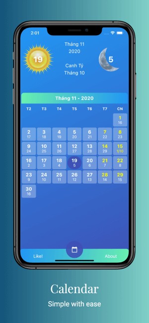 Xem cả âm lịch và dương lịch