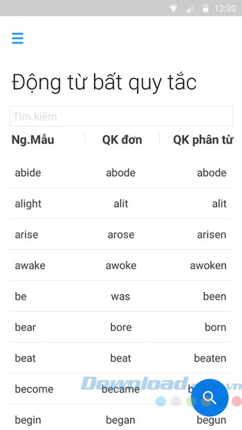 Động từ bất quy tắc