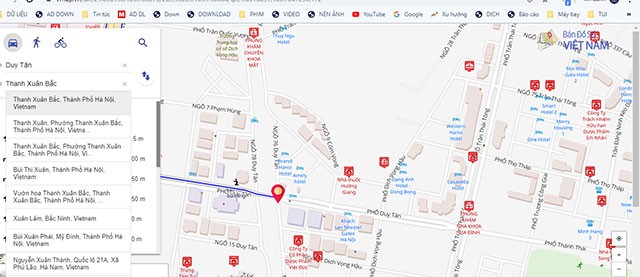 Hành trình di chuyển trên Vmap
