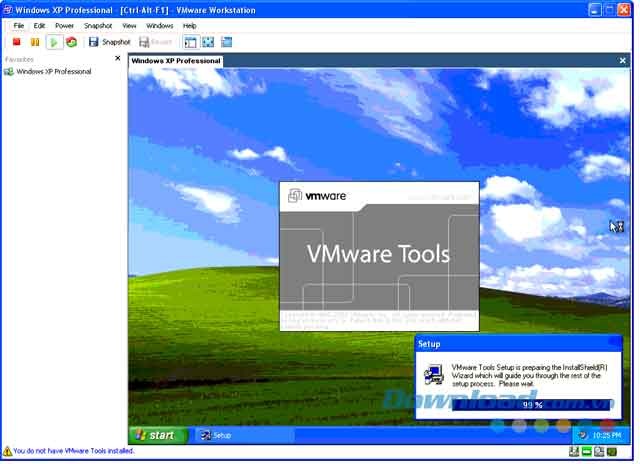 Giao diện cài đặt bộ tiện ích VMware Tools cho máy tính