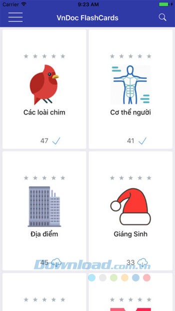 Giao diện VnDoc FlashCards