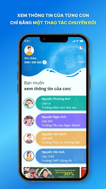 Theo dõi thông tin học sinh