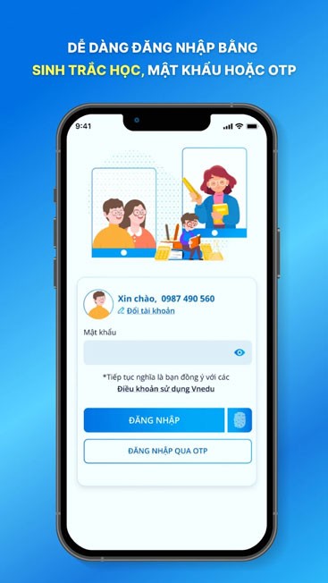 Đăng nhập ứng dụng vnEdu