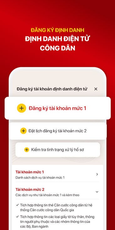 Đăng ký định danh điện tử mức 1