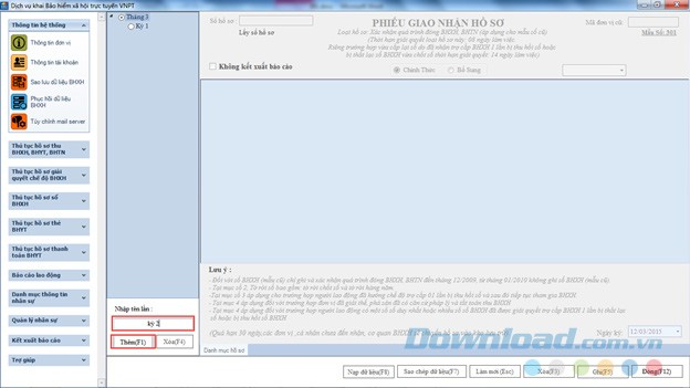 Giao diện chính của ứng dụng VNPT BHXH