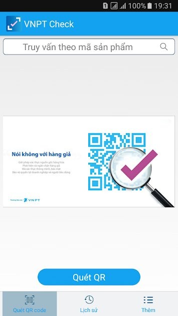 Quét mã QR sản phẩm với VNPT Check