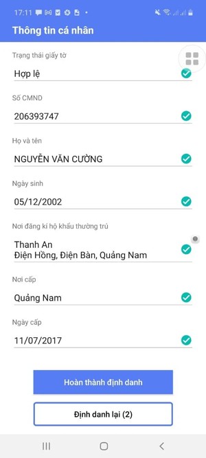 Thông tin cá nhân