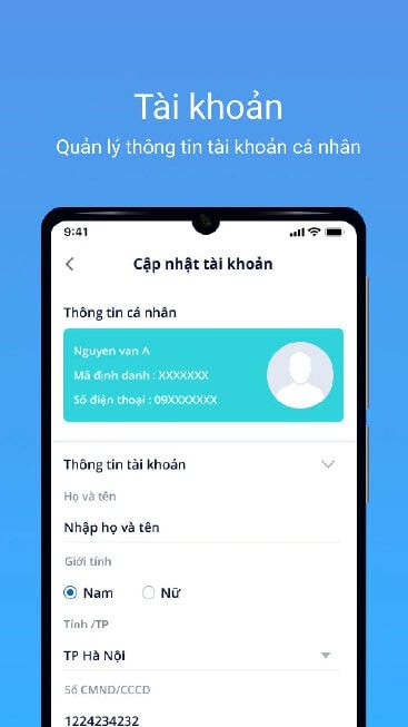 Thêm thông tin tài khoản