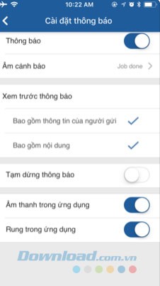 Cài đặt thông báo