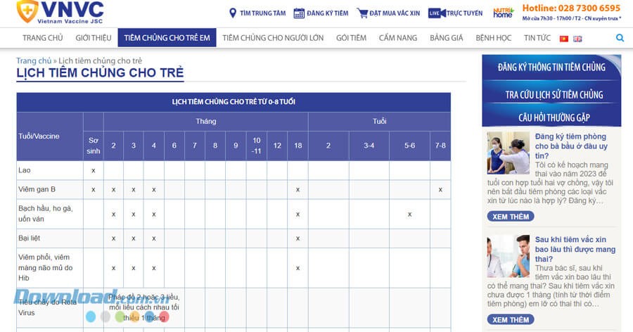 Theo dõi lịch tiêm chủng tại Cổng thông tin tiêm chủng VNVC