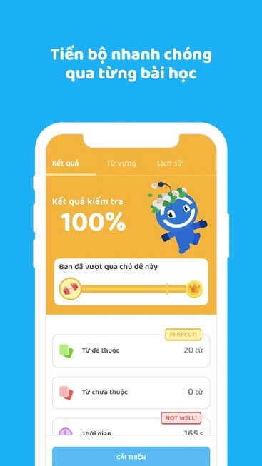 Theo dõi tiến độ học tập trong từng bài học