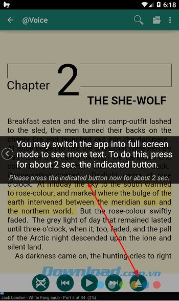 Các tùy chọn khi đọc văn bản với @Voice Aloud Reader
