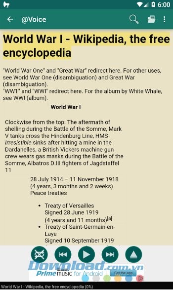 Đọc văn bản thành tiếng với @Voice Aloud Reader