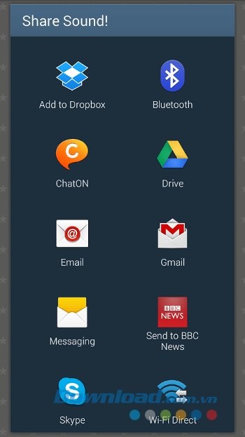 Chia sẻ âm thanh trên Voice Changer