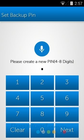 Thiết lập mã pin trên Voice Sreen Lock