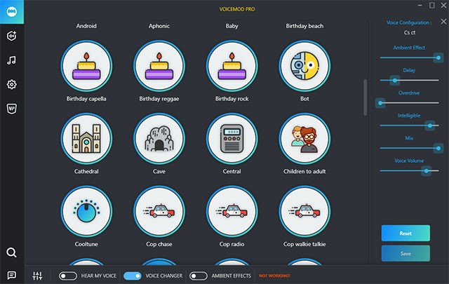 Voicemod tích hợp rất nhiều giọng nói ngộ nghĩnh để giả giọng người dùng