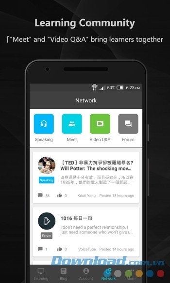 Học với cộng đồng những người học tiếng Anh quốc tế