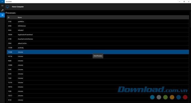 Thực hiện thao tác đóng các tiến trình đang chạy bằng ứng dụng VoiceWake