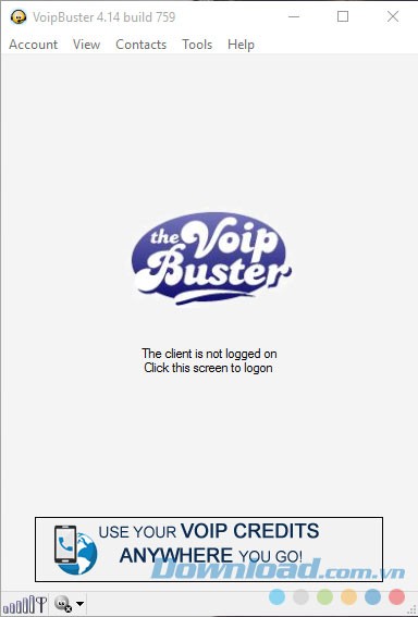Giao diện VoipBuster khá giống các dịch vụ IM khác
