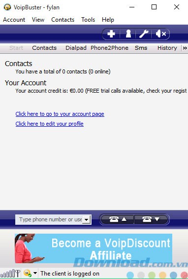 Dịch vụ VoIP miễn phí VoipBuster