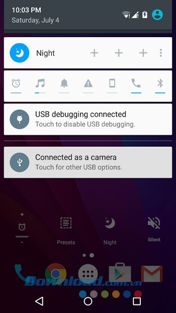 Màn hình chủ sau khi áp dụng Volume Control