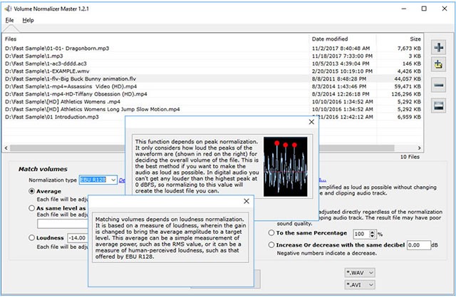 Giao diện chính của phần mềm Volume Normalizer Master