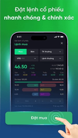 Đặt lệnh cổ phiếu nhanh chóng