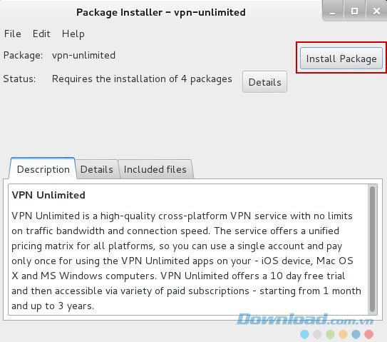 Chọn Install Package
