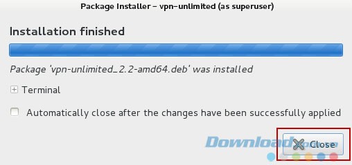 Kết thúc quá trình cài đặt