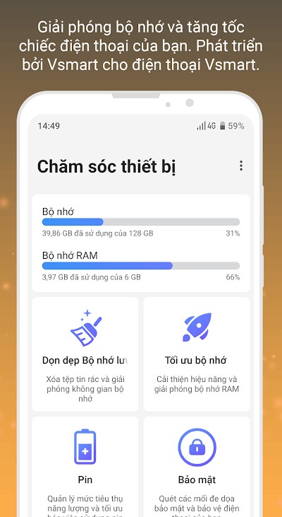 Vsmart là ứng dụng giúp chăm sóc các thiết bị điện thoại của bạn
