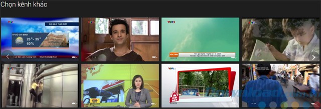 Chọn kênh muốn xem trên VTV Go Online