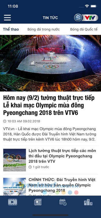 Đọc tin tức thể thao trên VTV Sports