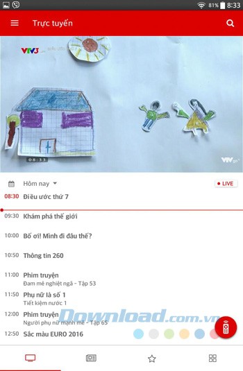 Giao diện chính của VTVgo Euro 2016