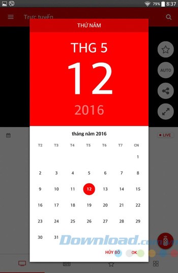 Chọn ngày xem lịch phát sóng