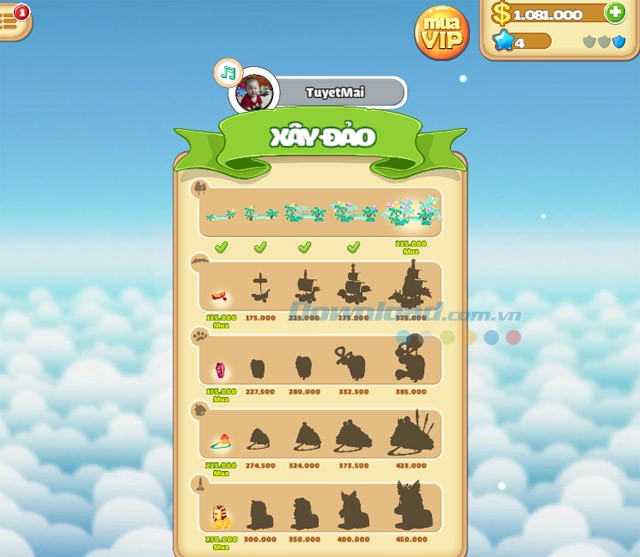 Xây dựng những hòn đảo tuyệt đẹp trong Vua phá hoạia