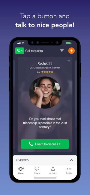 Chạm đơn giản và trò chuyện với người lạ trên Wakie