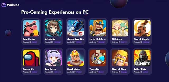 Wakuoo hỗ trợ tất cả các nguồn trò chơi đã được Google Play Store xác minh