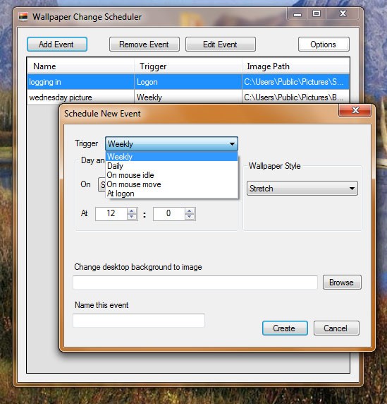 Cài đặt Wallpaper Change Scheduler