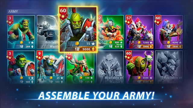 Tổ chức quân đội của bạn để tạo thành một đội quân mạnh mẽ trong War Legends