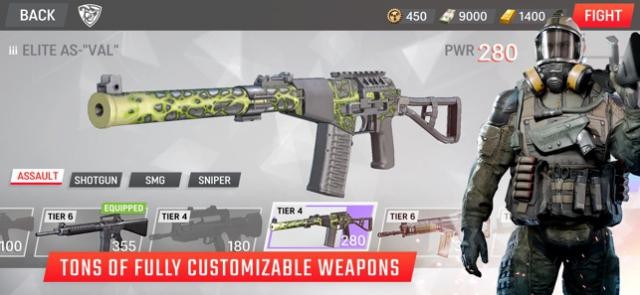 Vô vàn vũ khí tối tân cho bạn lựa chọn, trang bị